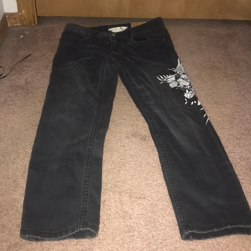 Zara girls black slim jeans NWT